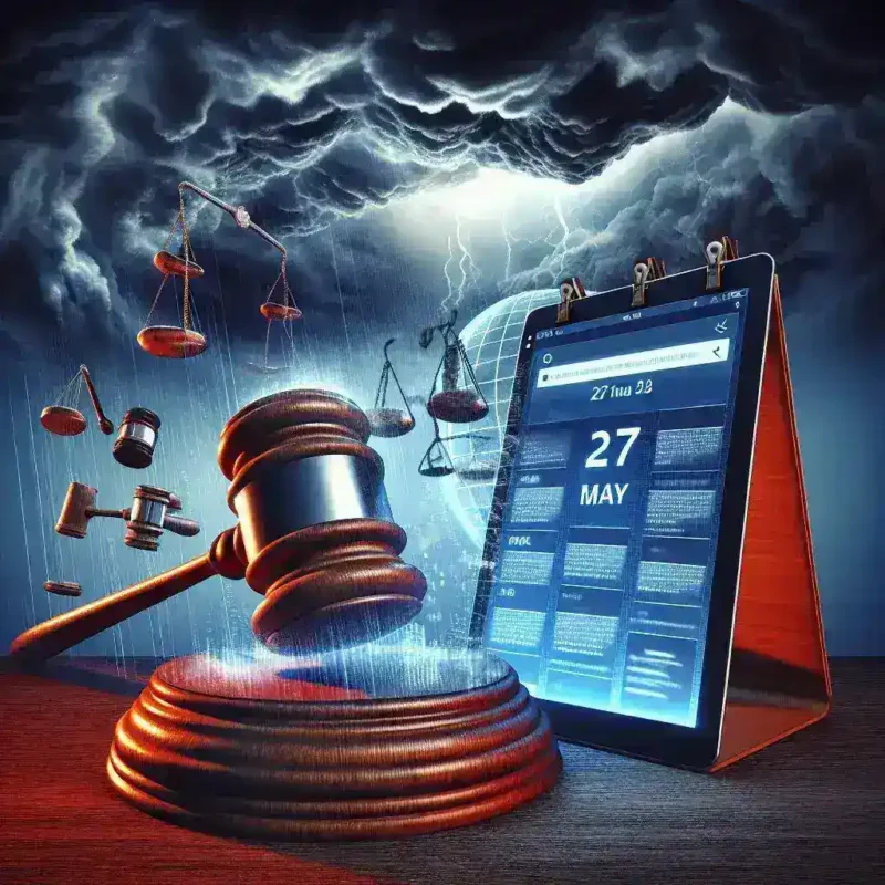 "Ilustrasi risiko hukum yang dihadapi Meta terkait pemenuhan permintaan berhenti ikut serta sebelum 27 Mei, dengan grafik yang menunjukkan potensi konsekuensi legal dan dampak terhadap bisnis."