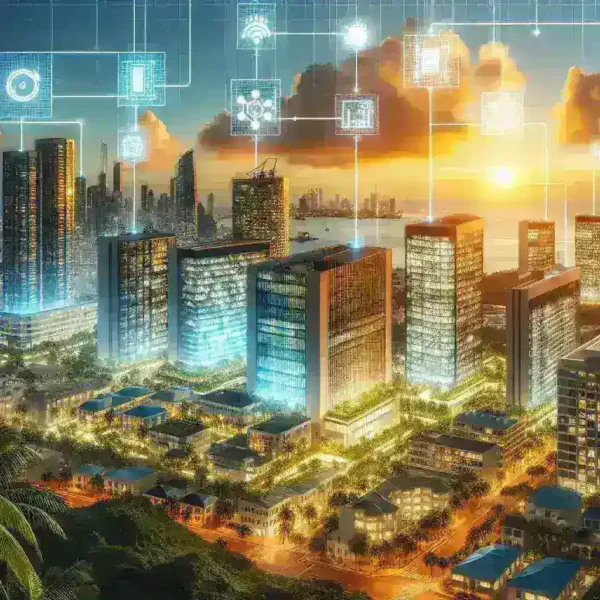 "Smart cooling system technology for tropical buildings showcasing energy efficiency innovations"