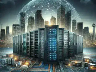 "Ilustrasi infrastruktur data center hyperscale modern di Jakarta, menunjukkan teknologi canggih dan peningkatan kapasitas penyimpanan untuk memenuhi permintaan digital yang terus berkembang."