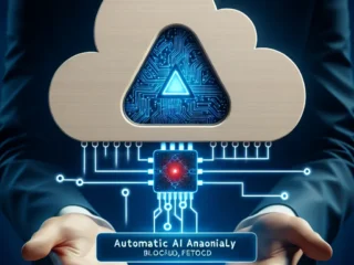 "Ilustrasi fitur AI Anomaly Block Otomatis dari Penyedia Cloud Lokal yang meningkatkan keamanan dan efisiensi sistem penyimpanan data."