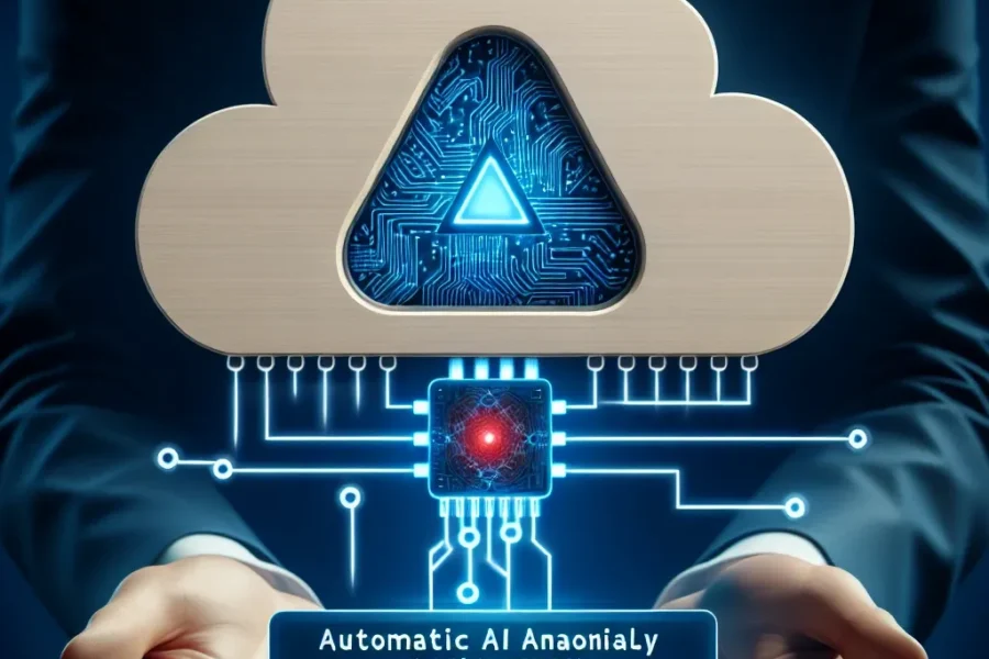 "Ilustrasi fitur AI Anomaly Block Otomatis dari Penyedia Cloud Lokal yang meningkatkan keamanan dan efisiensi sistem penyimpanan data."