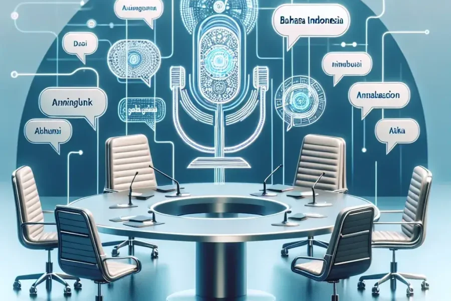 "Microsoft Teams real-time translator feature showcasing Indonesian language interface, enhancing communication and collaboration."