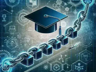 "Universitas Brawijaya researchers demonstrating blockchain technology for academic certification processes during a workshop."